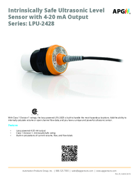 Thumbnail of document Data Sheet - LPU-2428 IS Ultrasonic Level Transmitter